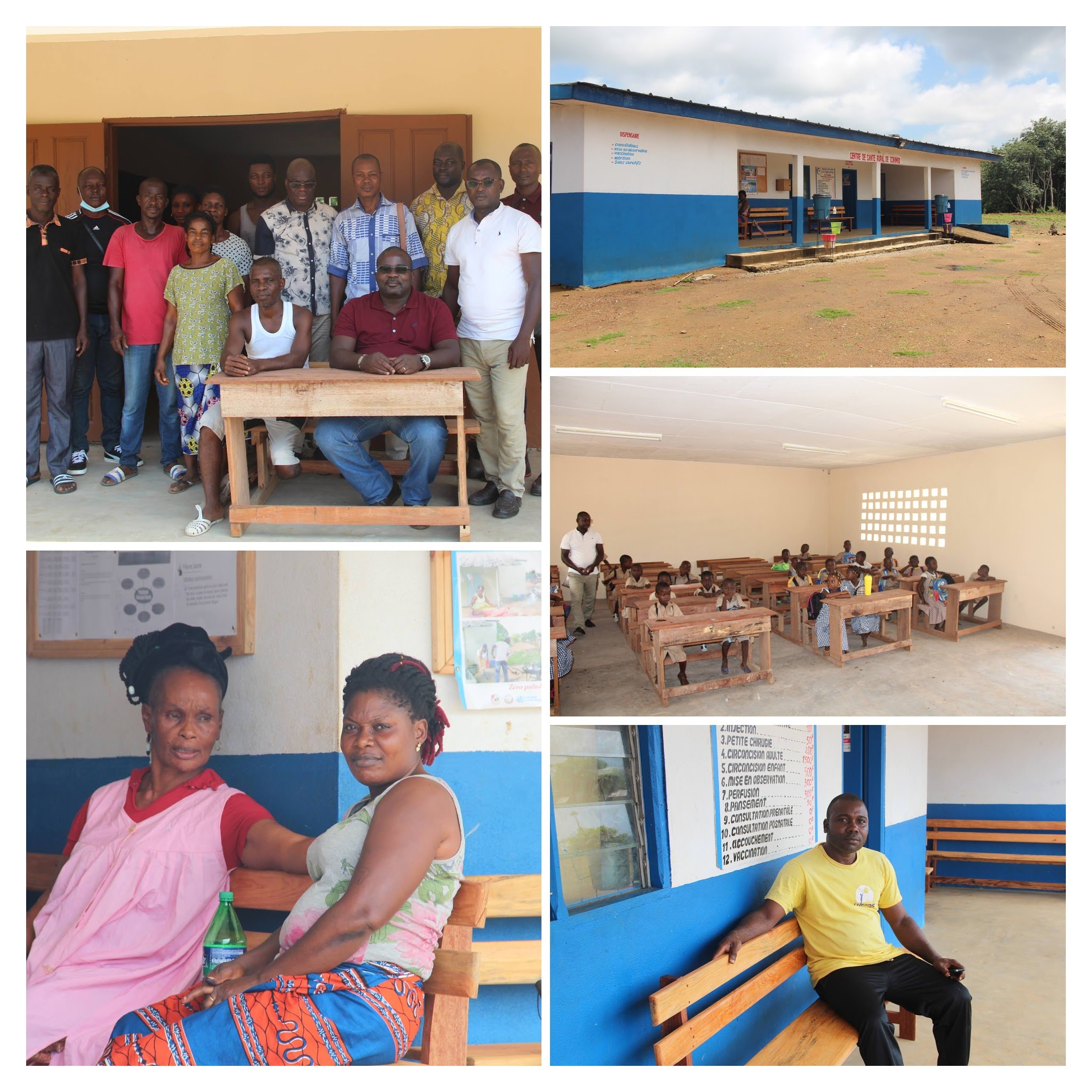 Remise de matériel scolaire à Tekoulebo et des bancs au centre médical de Djihimbo