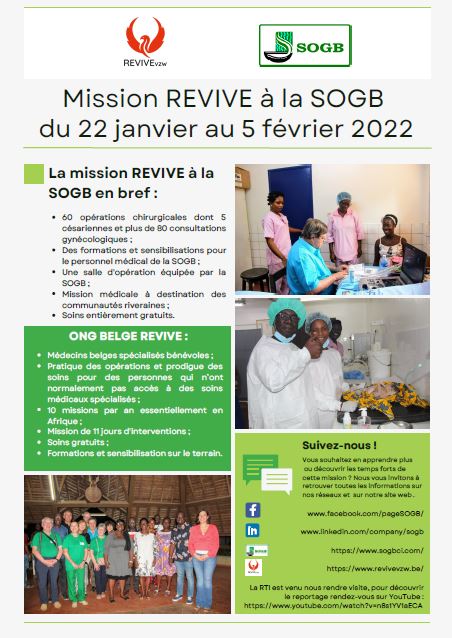 Mission médicale humanitaire REVIVE à la SOGB - février 2022