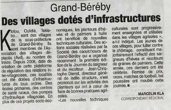 Grand-Béréby : Des villages dotés d'infrastructures