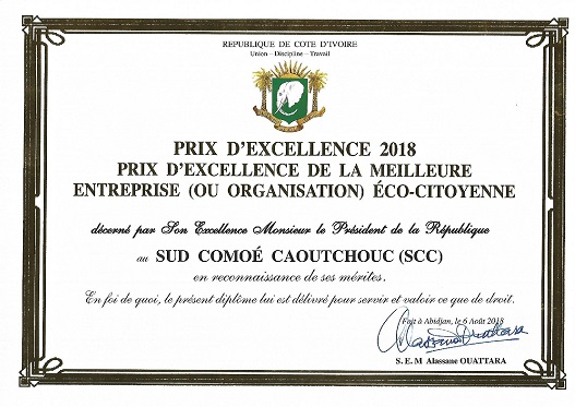 SCC - Diplôme du prix d'excellence 2018